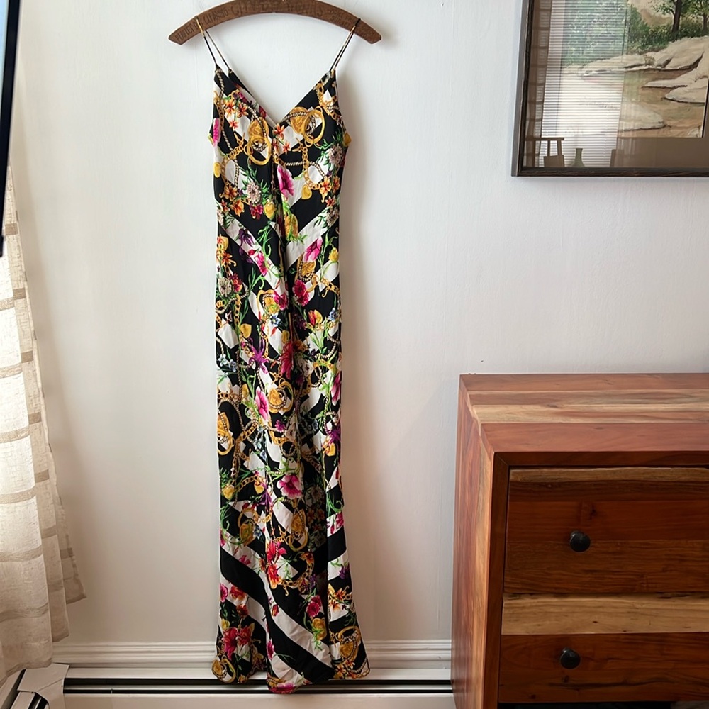 Juicy Couture Floral Maxi Dress - Black, Pink, Green, MULTI! Classic